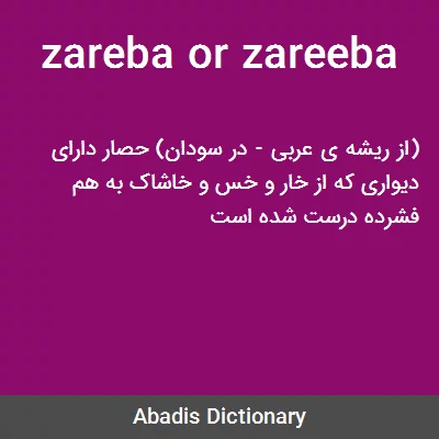 معنی zareba or zareeba